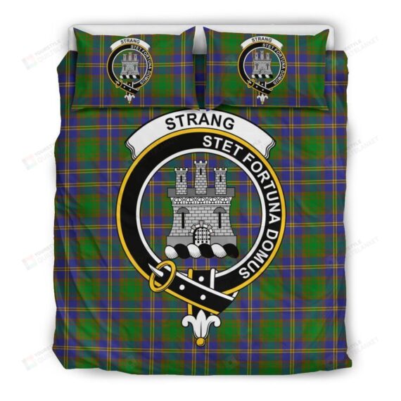 Personalized Bedding Set - Strange Of Balkaskie Clan Badge Tartan Cotton Spread Included 1 Soft Duvet Cover or Quilt and 2 Lightweight Breathe Pillowcases