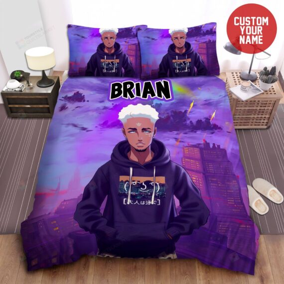Personalized Bedding Set - Swag Black Afro Custom Name Included 1 Soft Duvet Cover or Quilt and 2 Lightweight Breathe Pillowcases