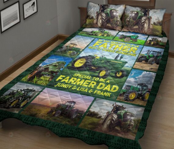 Personalized Bedding Set - Tractor It Takes Someone Special To Be Farmer Dad Cotton Spread Perfect Gifts Tractor Lover Father's Day Included 1 Soft Duvet Cover or Quilt and 2 Lightweight Breathe Pillowcases