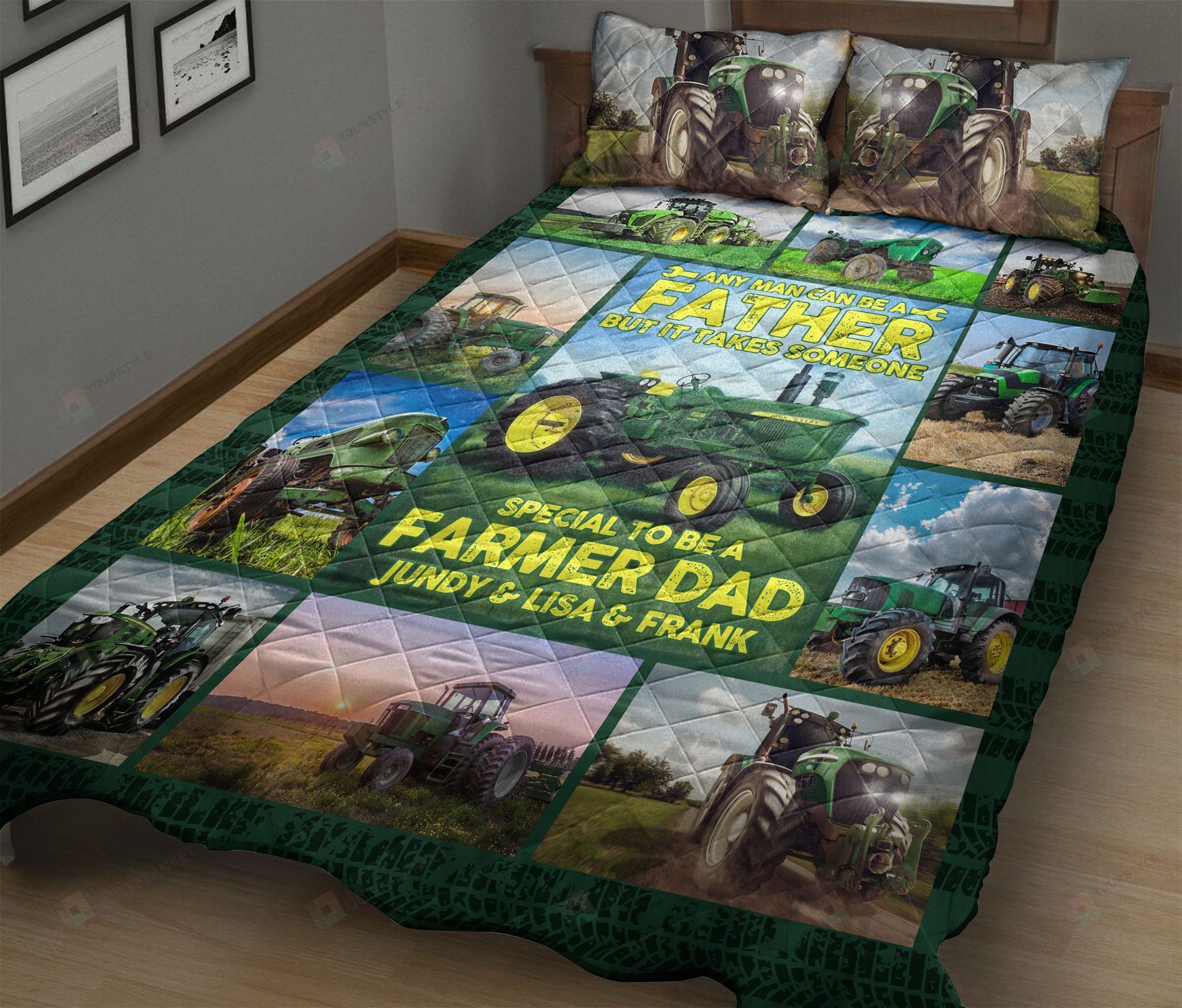 Personalized Bedding Set - Tractor It Takes Someone Special To Be Farmer Dad Cotton Spread Perfect Gifts Tractor Lover Father's Day Included 1 Soft Duvet Cover or Quilt and 2 Lightweight Breathe Pillowcases