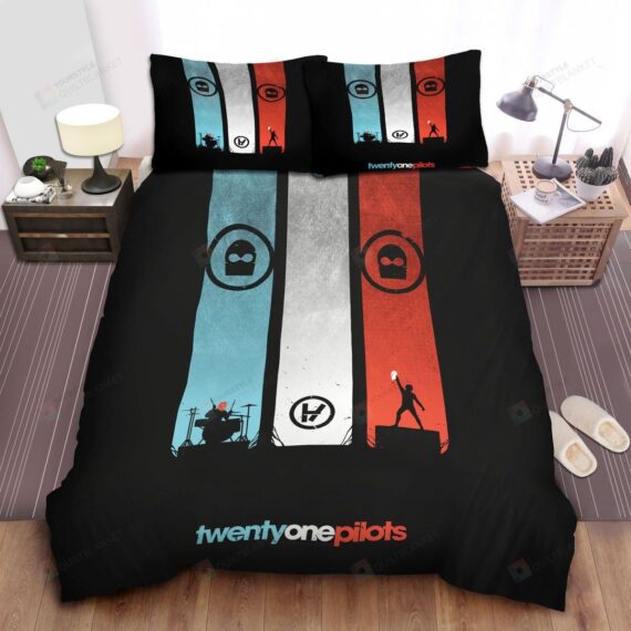 Personalized Bedding Set - Twenty One Pilots Band Concert Poster Spread Included 1 Soft Duvet Cover or Quilt and 2 Lightweight Breathe Pillowcases