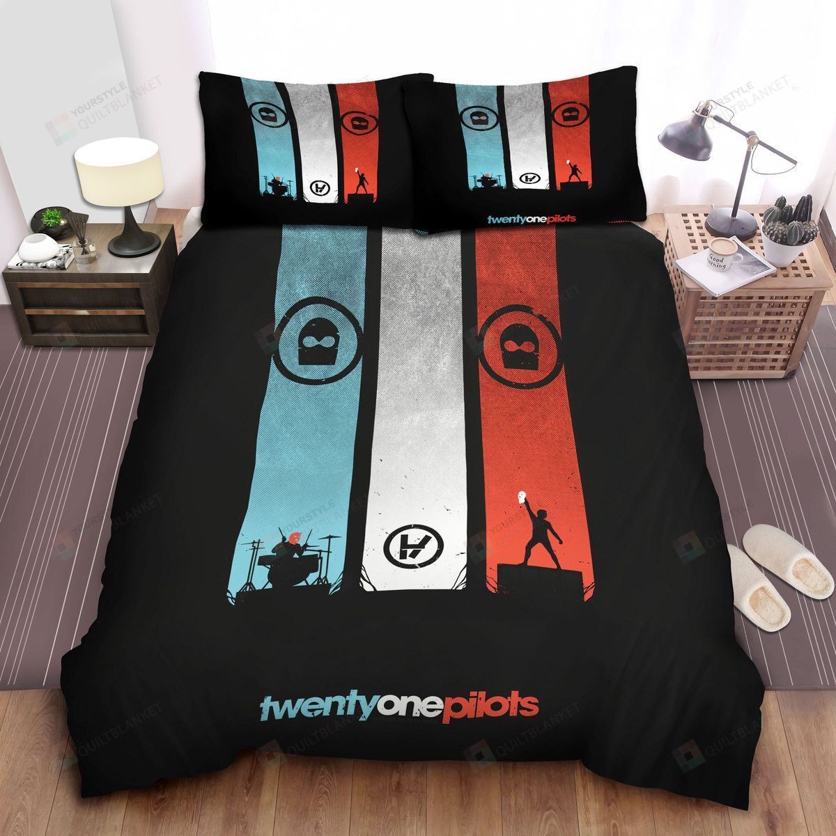 Personalized Bedding Set - Twenty One Pilots Band Concert Poster Spread Included 1 Soft Duvet Cover or Quilt and 2 Lightweight Breathe Pillowcases