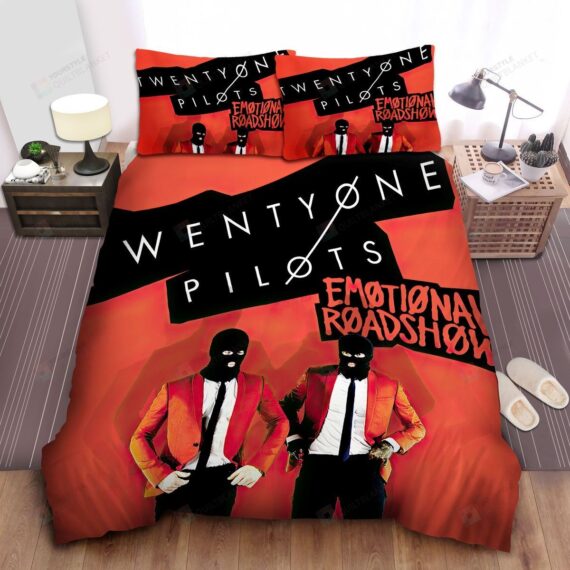 Personalized Bedding Set - Twenty One Pilots Emotional Roadshow World Tour Spread Included 1 Soft Duvet Cover or Quilt and 2 Lightweight Breathe Pillowcases