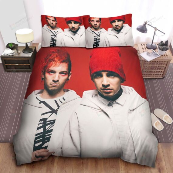 Personalized Bedding Set - Twenty One Pilots Members Photograph Spread Included 1 Soft Duvet Cover or Quilt and 2 Lightweight Breathe Pillowcases