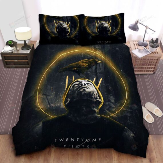 Personalized Bedding Set - Twenty One Pilots Raven Digital Artwork Spread Included 1 Soft Duvet Cover or Quilt and 2 Lightweight Breathe Pillowcases