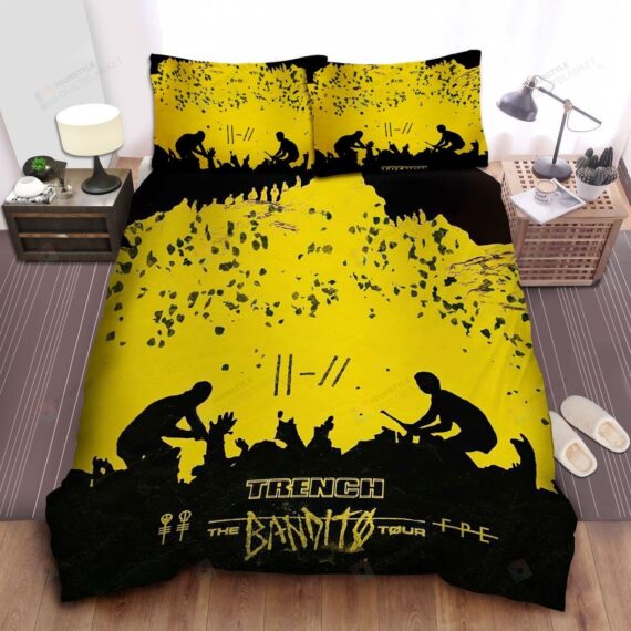 Personalized Bedding Set - Twenty One Pilots Trench The Bandito Tour Aesthetic Art Spread Included 1 Soft Duvet Cover or Quilt and 2 Lightweight Breathe Pillowcases