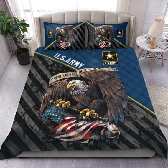 Personalized Bedding Set - U S Army Spread Included 1 Soft Duvet Cover or Quilt and 2 Lightweight Breathe Pillowcases