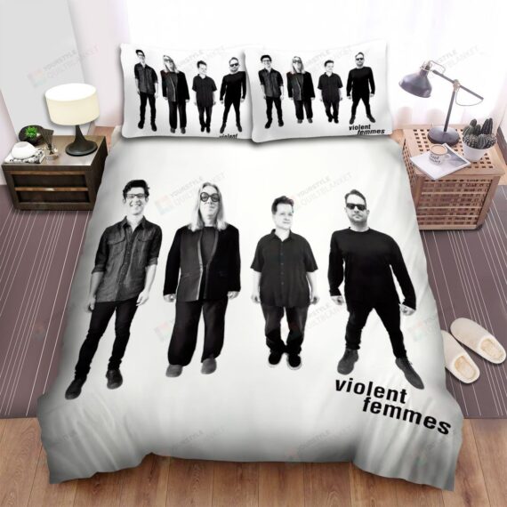 Personalized Bedding Set - Violent Femmes Black White Spread Included 1 Soft Duvet Cover or Quilt and 2 Lightweight Breathe Pillowcases