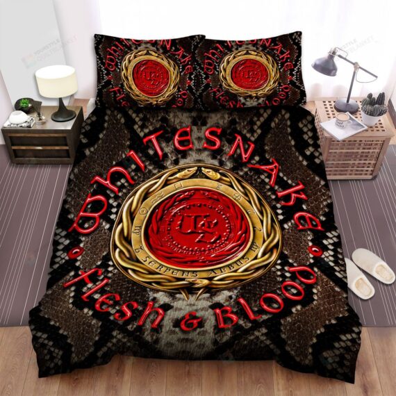 Personalized Bedding Set - Whitesnake Flesh Blood Spread Included 1 Soft Duvet Cover or Quilt and 2 Lightweight Breathe Pillowcases