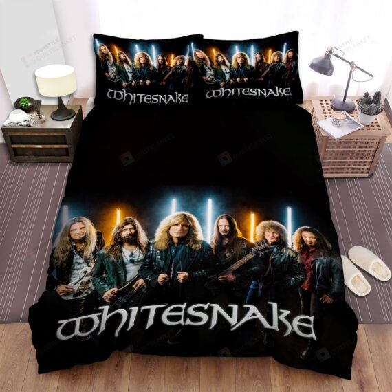 Personalized Bedding Set - Whitesnake Members Spread Included 1 Soft Duvet Cover or Quilt and 2 Lightweight Breathe Pillowcases