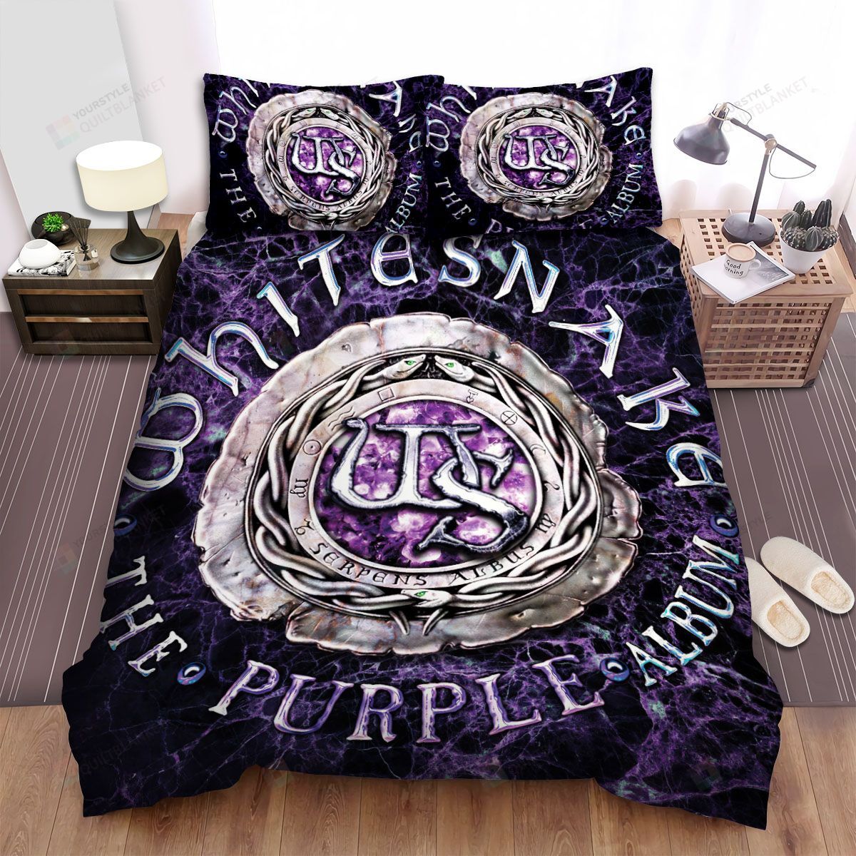 Personalized Bedding Set - Whitesnake The Purple Album Spread Included 1 Soft Duvet Cover or Quilt and 2 Lightweight Breathe Pillowcases