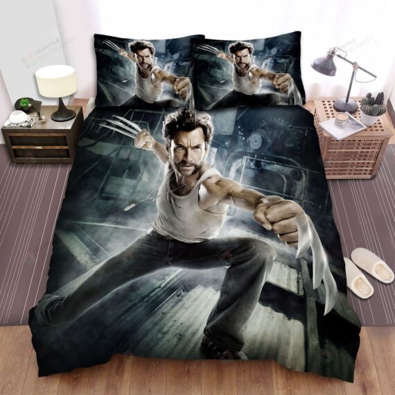 Personalized Bedding Set - Wolverine Logan Spread Included 1 Soft Duvet Cover or Quilt and 2 Lightweight Breathe Pillowcases