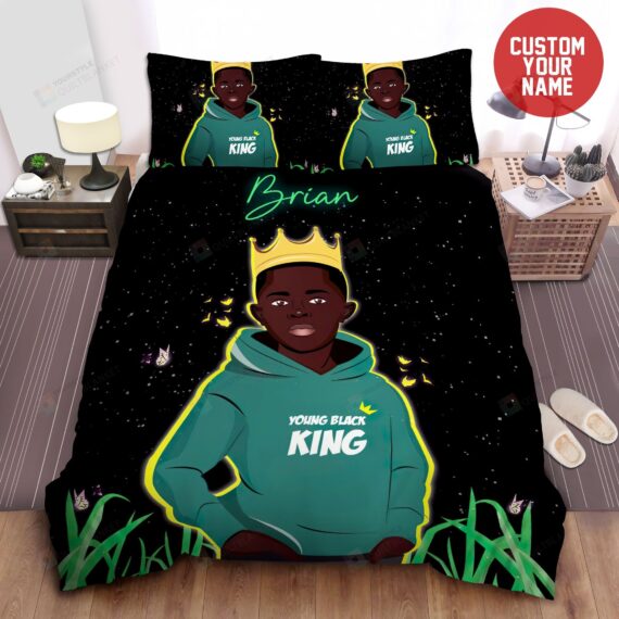 Personalized Bedding Set - Young Black Black Cotton Included 1 Soft Duvet Cover or Quilt and 2 Lightweight Breathe Pillowcases