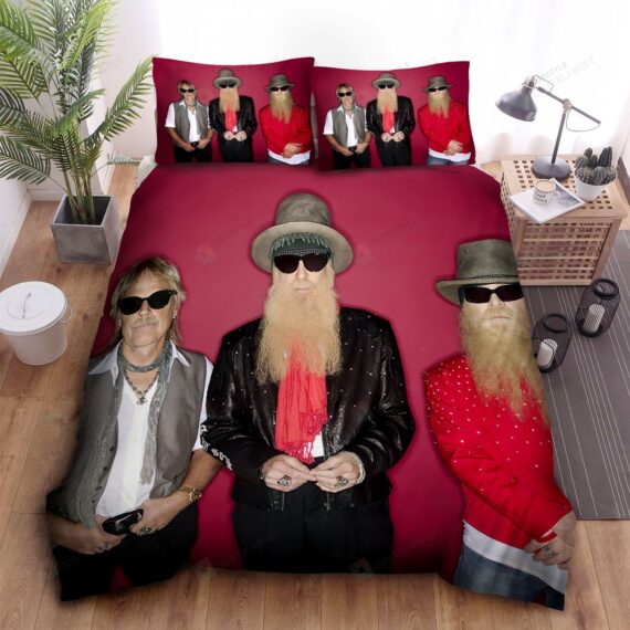 Personalized Bedding Set - Zz Top Frank Beard Billy Dusty Spread Included 1 Soft Duvet Cover or Quilt and 2 Lightweight Breathe Pillowcases