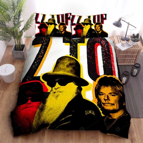 Personalized Bedding Set - Zz Top Frank The Right Photo Spread Included 1 Soft Duvet Cover or Quilt and 2 Lightweight Breathe Pillowcases