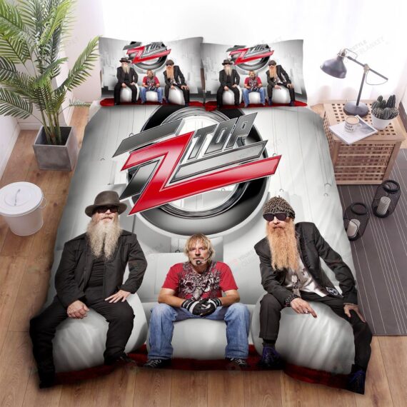 Personalized Bedding Set - Zz Top Sitting White Chair Spread Included 1 Soft Duvet Cover or Quilt and 2 Lightweight Breathe Pillowcases
