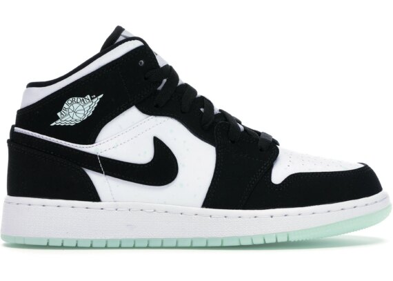 Jordan 1 Mid White Black Teal Tint (GS)